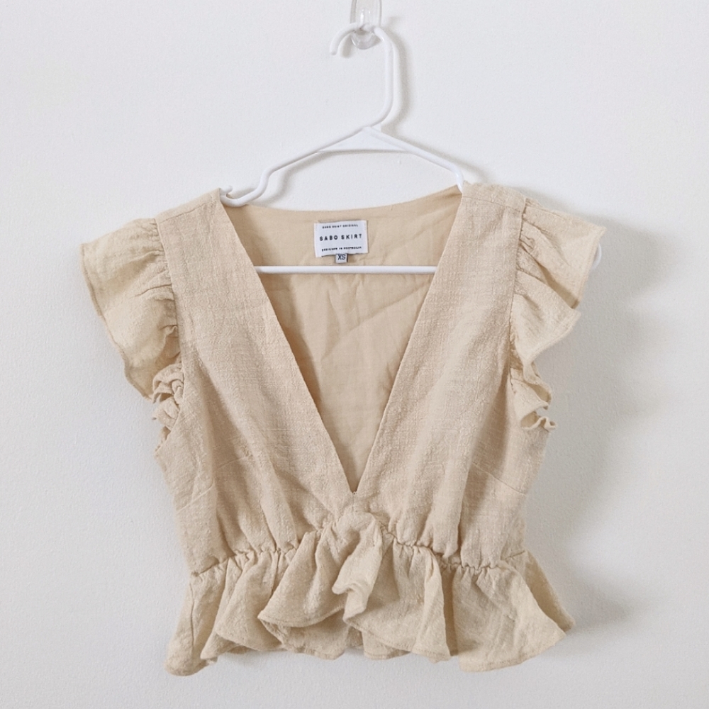 Linen Peplum Blouse
